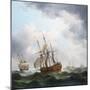 A British Trading Ship from the East India Company, Caught in a Storm Wind. Oil on Canvas, 18Th Cen-Charles Brooking-Mounted Giclee Print