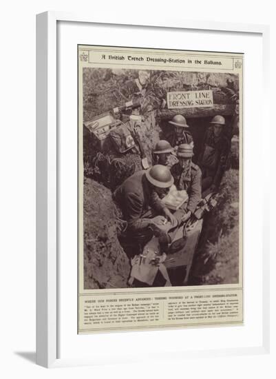 A British Trench Dressing-Station in the Balkans-null-Framed Photographic Print