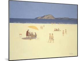 A Brittany Beach (Oil on Canvas)-Robert Buhler-Mounted Giclee Print