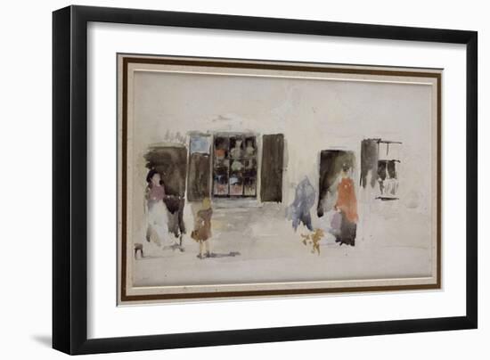 A Brittany Shop with Shuttered Windows-James Abbott McNeill Whistler-Framed Giclee Print