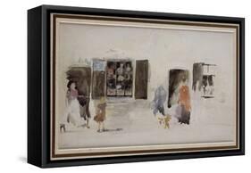 A Brittany Shop with Shuttered Windows-James Abbott McNeill Whistler-Framed Stretched Canvas