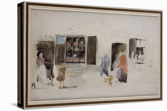 A Brittany Shop with Shuttered Windows-James Abbott McNeill Whistler-Stretched Canvas