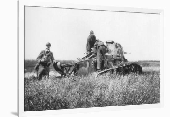 A Broken Down French Light Tank, Villers-Cotterets, Aisne, France, 1918-null-Framed Giclee Print