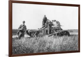 A Broken Down French Light Tank, Villers-Cotterets, Aisne, France, 1918-null-Framed Giclee Print