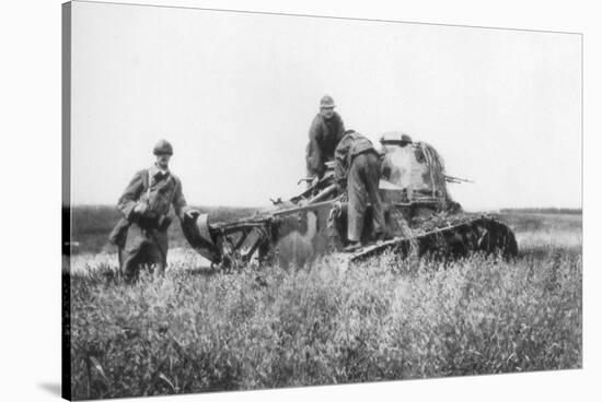 A Broken Down French Light Tank, Villers-Cotterets, Aisne, France, 1918-null-Stretched Canvas