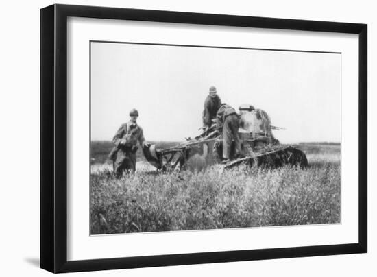 A Broken Down French Light Tank, Villers-Cotterets, Aisne, France, 1918-null-Framed Premium Giclee Print