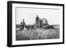 A Broken Down French Light Tank, Villers-Cotterets, Aisne, France, 1918-null-Framed Premium Giclee Print