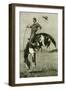 A Bronco Buster Riding a Bucking Horse 1891, USA-null-Framed Giclee Print