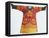 A Bronze Silk Dragon Robe, Woven with Yellow Dragons-null-Framed Stretched Canvas