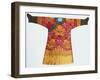 A Bronze Silk Dragon Robe, Woven with Yellow Dragons-null-Framed Giclee Print