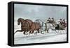 A Brush on the Snow-Currier & Ives-Framed Stretched Canvas