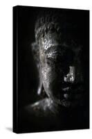 A Buddha Statue in the Garden of Zen Temple Ryumonji Illuminated by the Last Sun Rays of the Day-null-Stretched Canvas