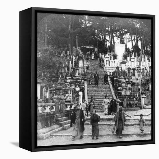 A Buddhist Cemetery Near Kurodani Monastery, Kyoto, Japan, 1904-Underwood & Underwood-Framed Stretched Canvas