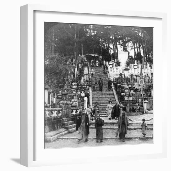 A Buddhist Cemetery Near Kurodani Monastery, Kyoto, Japan, 1904-Underwood & Underwood-Framed Photographic Print