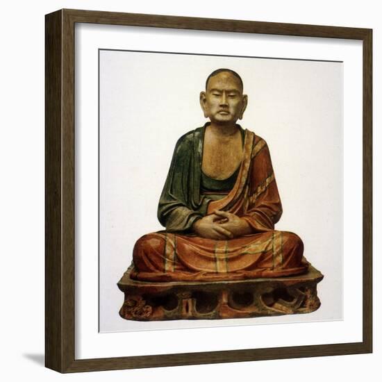 A Buddhist Meditates-null-Framed Art Print