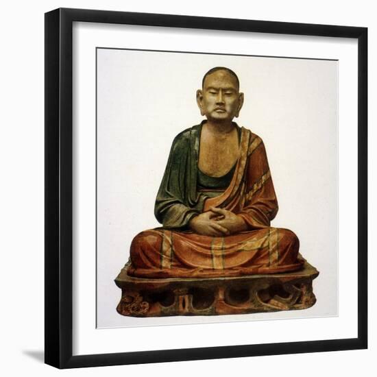 A Buddhist Meditates-null-Framed Art Print