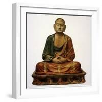 A Buddhist Meditates-null-Framed Art Print