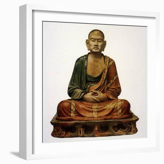 A Buddhist Meditates-null-Framed Art Print