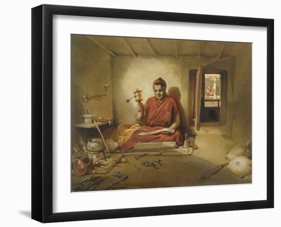 A Buddhist Monk, from 'India Ancient and Modern', 1867 (Colour Litho)-William 'Crimea' Simpson-Framed Giclee Print