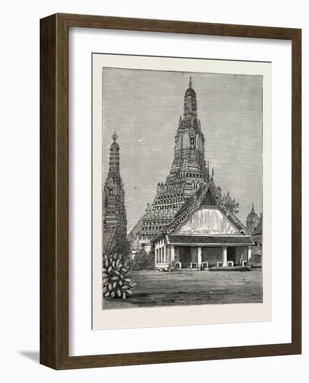 A Buddhist Wat, or Temple, at Bangkok, Siam-null-Framed Giclee Print