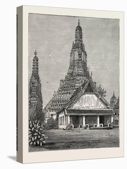 A Buddhist Wat, or Temple, at Bangkok, Siam-null-Stretched Canvas