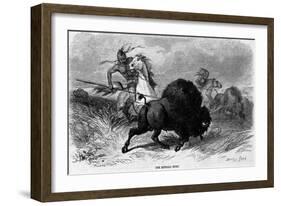 A Buffalo Hunt-null-Framed Giclee Print