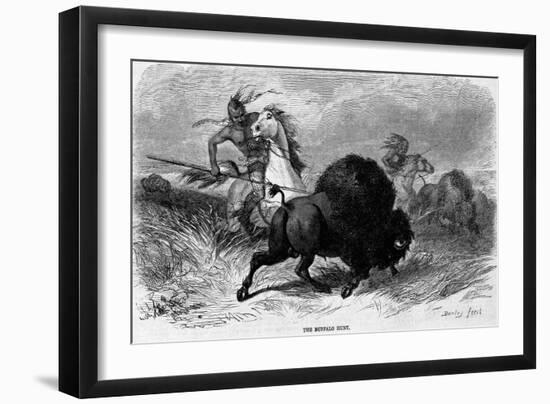 A Buffalo Hunt-null-Framed Giclee Print