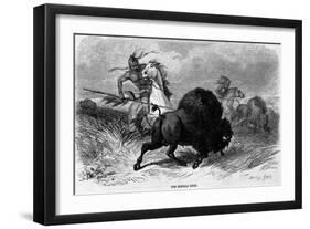 A Buffalo Hunt-null-Framed Giclee Print