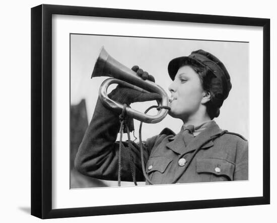 A Bugle Player in Auxiliary Territorial Service-Associated Newspapers-Framed Photo