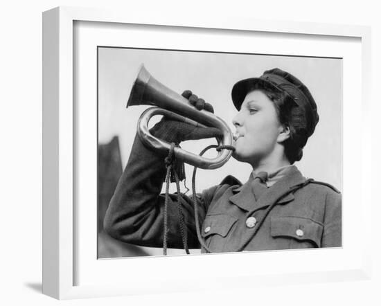 A Bugle Player in Auxiliary Territorial Service-Associated Newspapers-Framed Photo