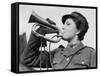 A Bugle Player in Auxiliary Territorial Service-Associated Newspapers-Framed Stretched Canvas