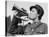 A Bugle Player in Auxiliary Territorial Service-Associated Newspapers-Stretched Canvas