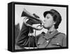 A Bugle Player in Auxiliary Territorial Service-Associated Newspapers-Framed Stretched Canvas