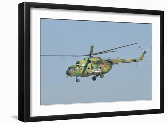 A Bulgarian Air Force Mi-8 Helicopter in Flight over Bulgaria-Stocktrek Images-Framed Photographic Print