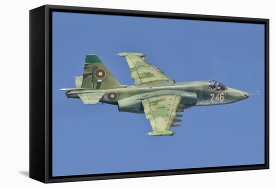 A Bulgarian Air Force Su-25 in Flight over Bulgaria-Stocktrek Images-Framed Stretched Canvas