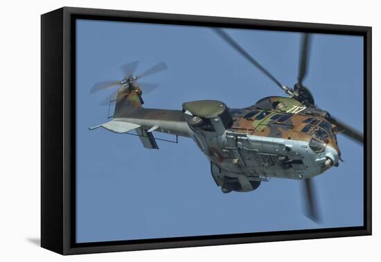 A Bulgarian Air Force Super Puma Helicopter in Flight over Bulgaria-Stocktrek Images-Framed Stretched Canvas
