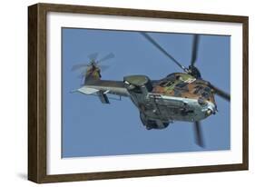 A Bulgarian Air Force Super Puma Helicopter in Flight over Bulgaria-Stocktrek Images-Framed Photographic Print