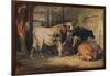 A Bull and three Cows in a Stable, c1856-Thomas Sidney Cooper-Framed Giclee Print