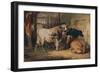 A Bull and three Cows in a Stable, c1856-Thomas Sidney Cooper-Framed Giclee Print