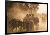 A bull cart kicks up a cloud of dust on the road to Indawgyi Lake, Kachin State, Myanmar (Burma), A-Alex Treadway-Framed Photographic Print