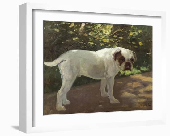 A Bulldog on a Garden Path-Cecil Aldin-Framed Giclee Print