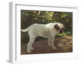 A Bulldog on a Garden Path-Cecil Aldin-Framed Giclee Print