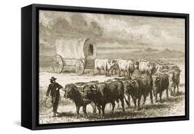 A Bullock Wagon Crossing the Great Plains Between St. Louis and Denver, C.1870, from 'American…-null-Framed Stretched Canvas