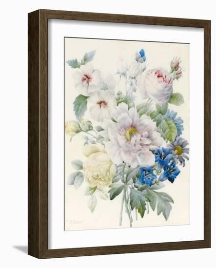 A Bunch of Flowers Including a Peony-Pierre Joseph Redoute-Framed Giclee Print