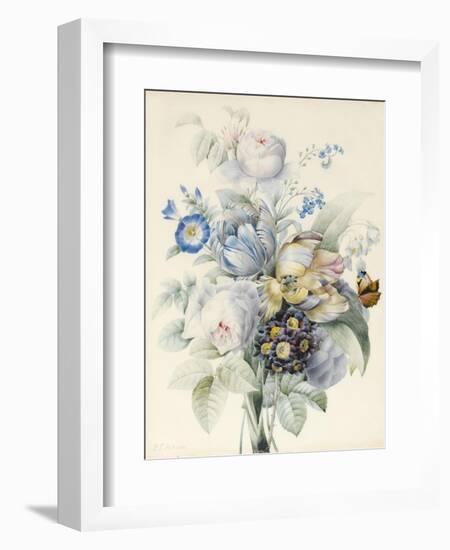 A Bunch of Flowers Including Roses-Pierre Joseph Redoute-Framed Giclee Print