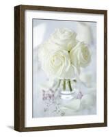 A Bunch of White Roses in a Glass Vase-Ira Leoni-Framed Photographic Print