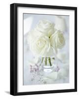 A Bunch of White Roses in a Glass Vase-Ira Leoni-Framed Photographic Print