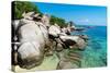 A bungalow has the perfect view on the shore in Koh Tao, Thailand, Southeast Asia, Asia-Logan Brown-Stretched Canvas