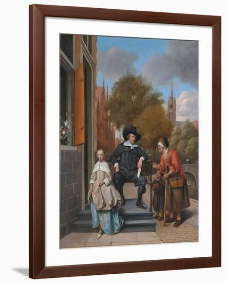 A Burgher of Delft and His Daughter (Adolf Croeser and His Daughter Catharina Croese)-Jan Havicksz Steen-Framed Giclee Print