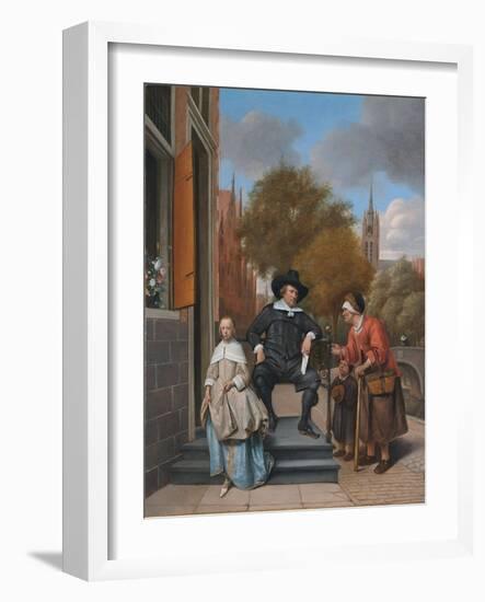 A Burgher of Delft and His Daughter (Adolf Croeser and His Daughter Catharina Croese)-Jan Havicksz Steen-Framed Giclee Print